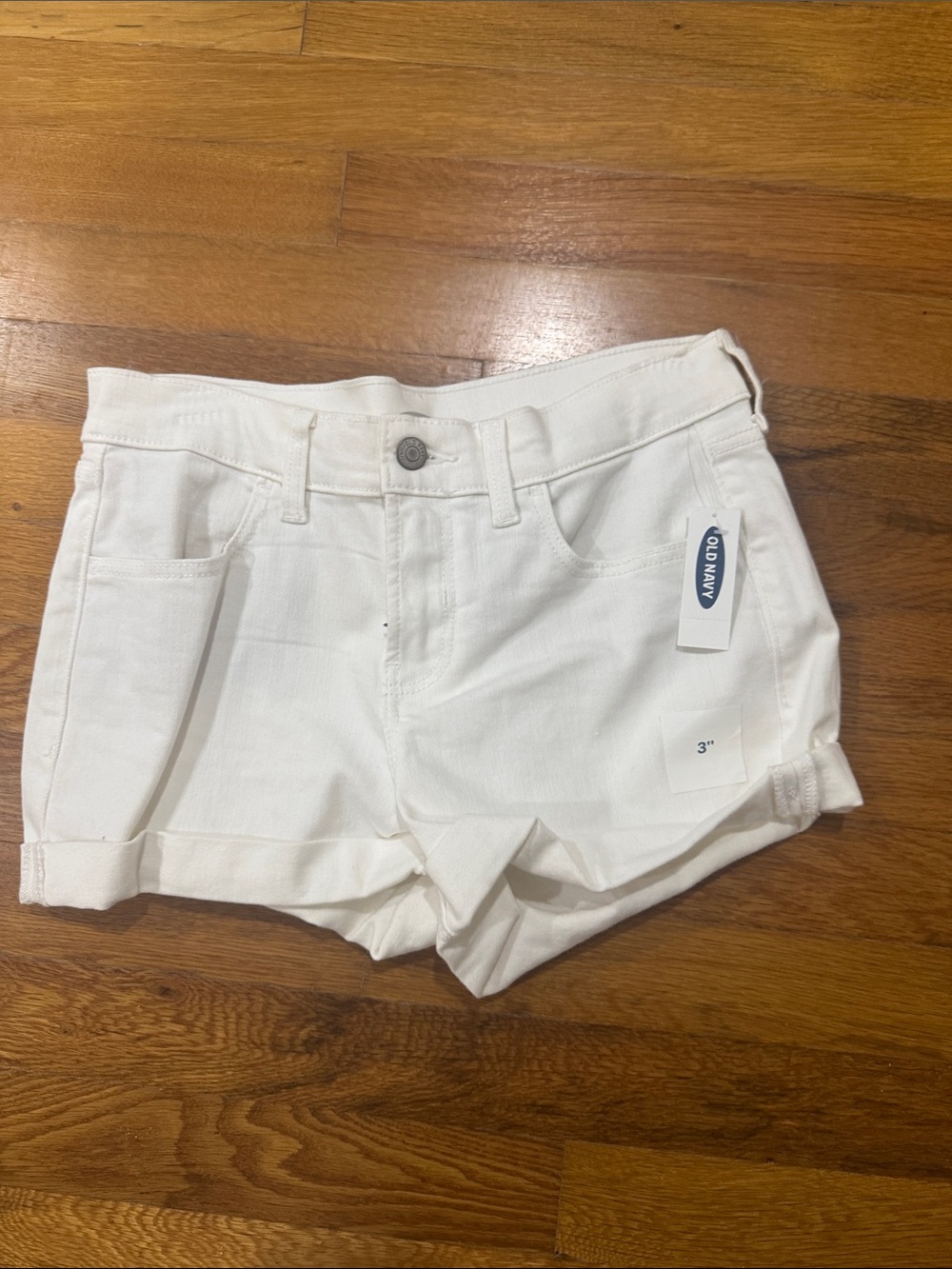 Old Navy White Roll-Cuff Denim Shorts